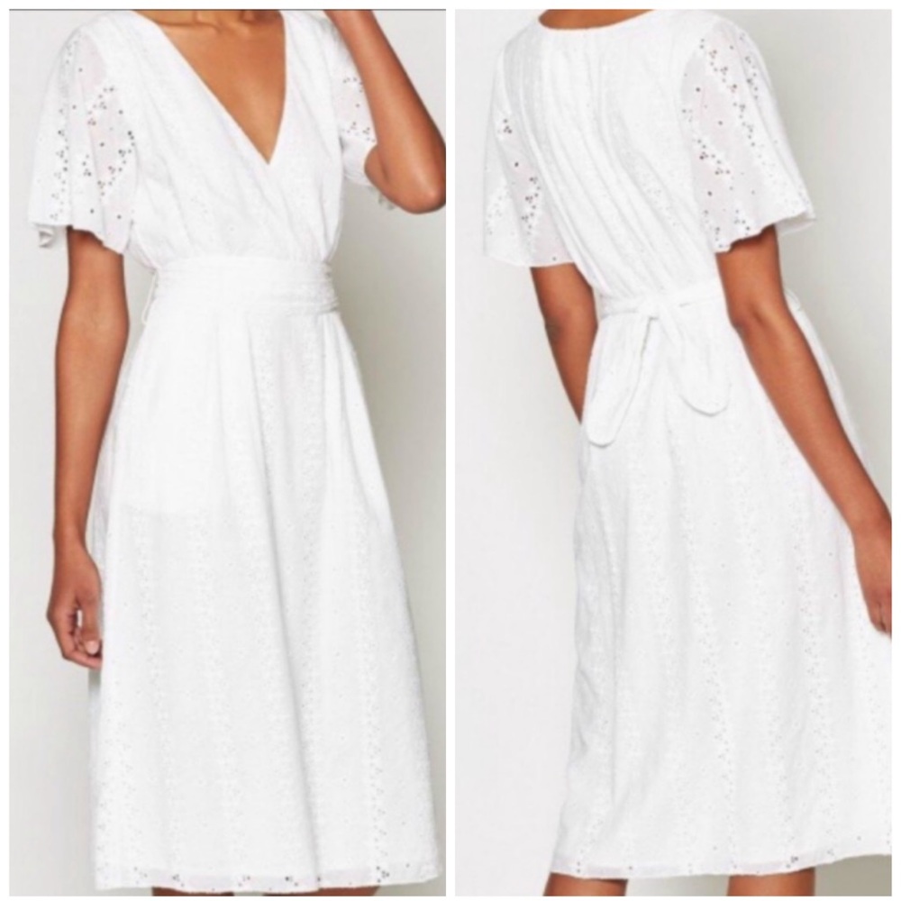 Joie Azariah White Eyelet Wrap Dress - Picture 3 of 7